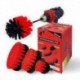 Premium Drill Brush For Professional Cleaning 5pcs.- Stiff, Red, 13 cm