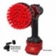 Premium Drill Brush For Professional Cleaning - Stiff, Red, 10 cm