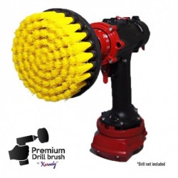 Premium Drill Brush For Professional Cleaning - Medium Soft, Yellow, 13 cm