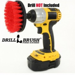 "DRILL BRUSH" Red stiff brush for screwdrivers, 10 cm